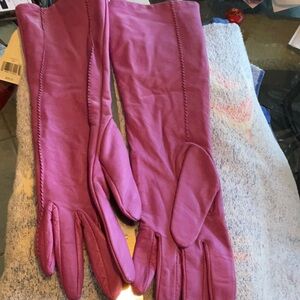 Vintage Banana Republic Purple Pink Leather Gloves in Size Large, NWT